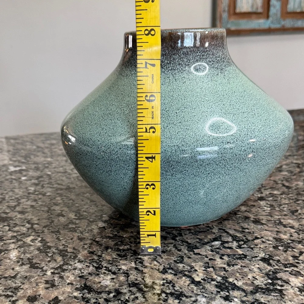 Speckled Aqua Ceramic Bud Vase NEW